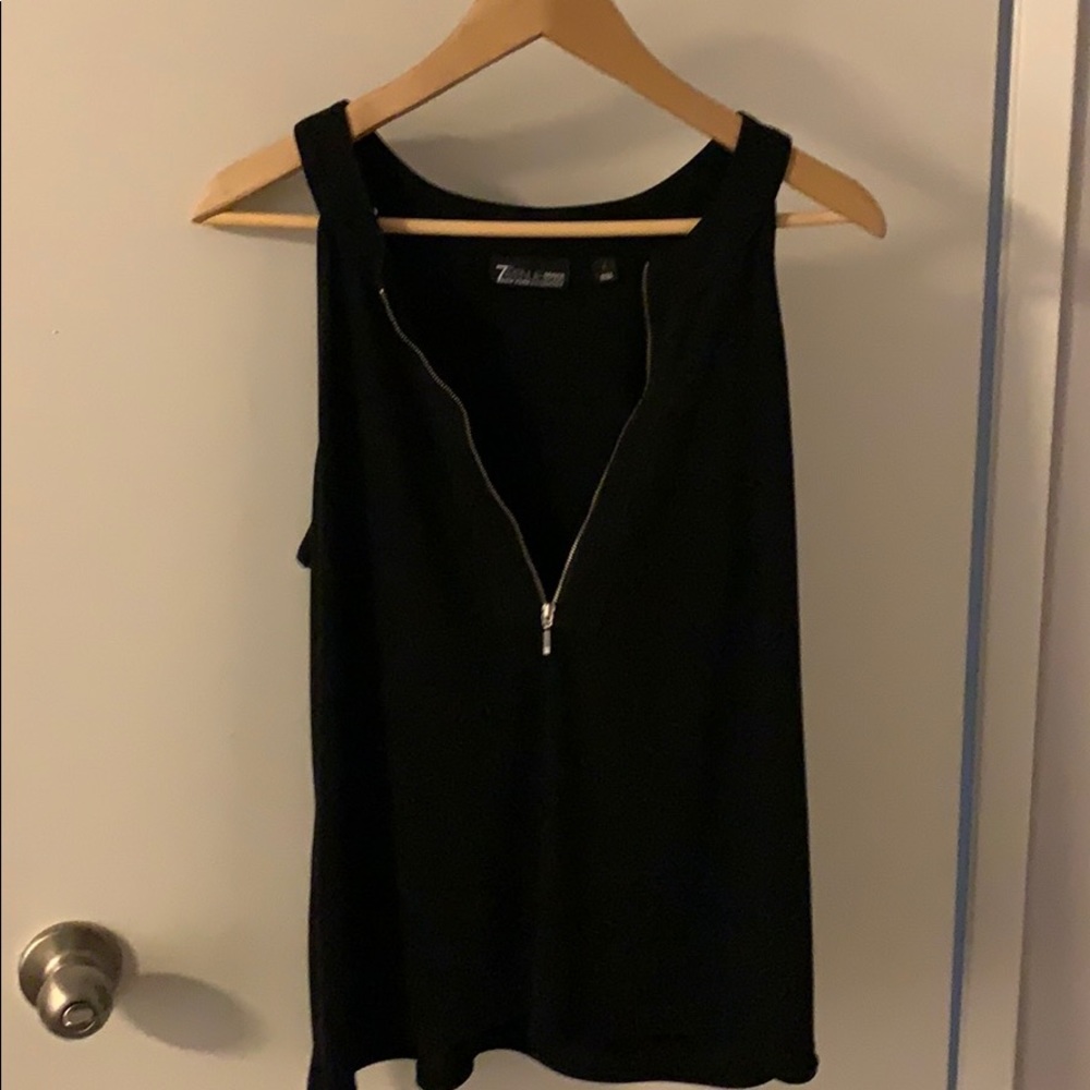 Black zipper front shirt